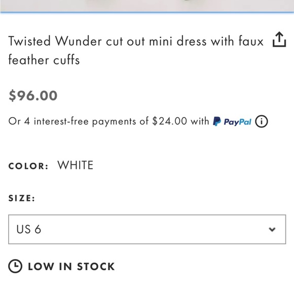 White Feather Bell Sleeve Dress - Picture 5 of 5